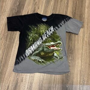 Kid U Not Ormand beach Boys Crocodile Black T Shirt Size M